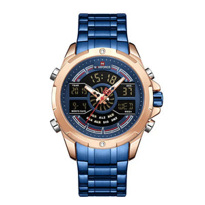 Dual Display Movement Luminous Week Calendar Chronograph Multi-function Men's Watch - WAlMYe #