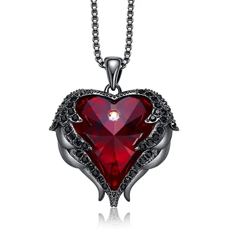 Elements Crystal S925 Sterling Silver Angel Necklace - WAlMYe #