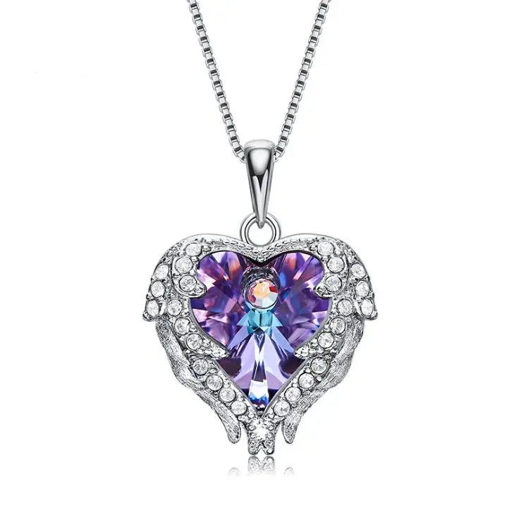 Elements Crystal S925 Sterling Silver Angel Necklace - WAlMYe #