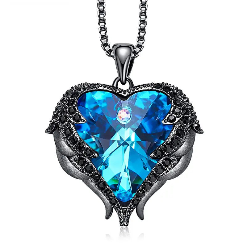 Elements Crystal S925 Sterling Silver Angel Necklace - WAlMYe #