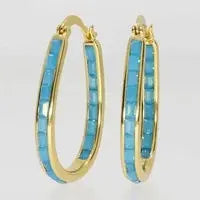 European And American Plated Gold Sapphire Earrings - WAlMYe #
