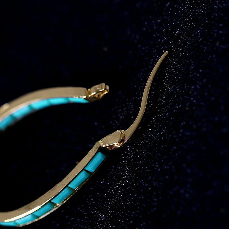 European And American Plated Gold Sapphire Earrings - WAlMYe #