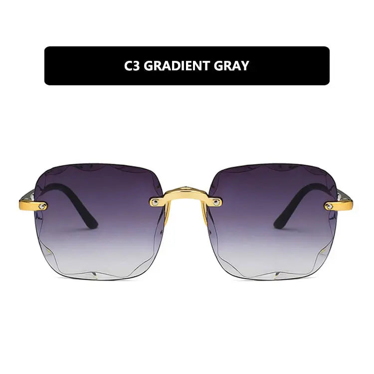 European And American Square Sunglasses Trimmed Frameless Tide Large Rim Sunglasses - WAlMYe #