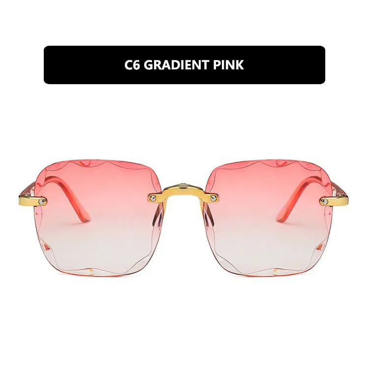 European And American Square Sunglasses Trimmed Frameless Tide Large Rim Sunglasses - WAlMYe #