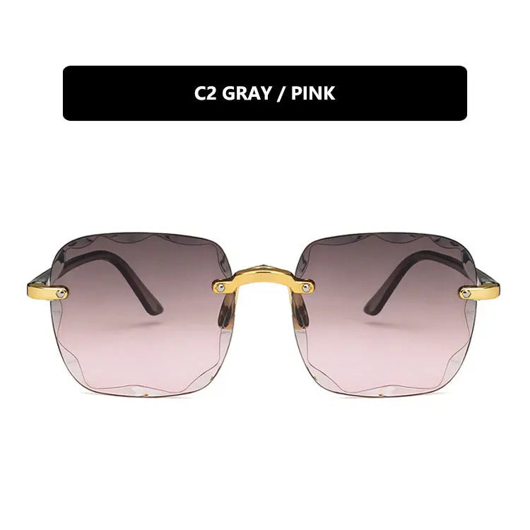 European And American Square Sunglasses Trimmed Frameless Tide Large Rim Sunglasses - WAlMYe #