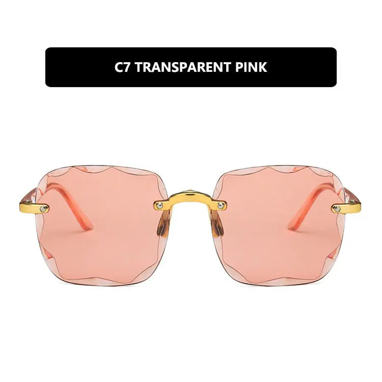 European And American Square Sunglasses Trimmed Frameless Tide Large Rim Sunglasses - WAlMYe #