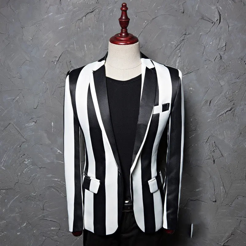 European And American Style Large Size Men's Printed Suit Jacket Korean Casual Cross-Border Amazon Jacket Spring And Autumn Models With A Buckle - WAlMYe #