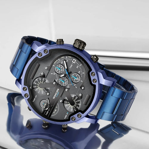 Men's Big Dial Dual-Time Watch | WALMYE