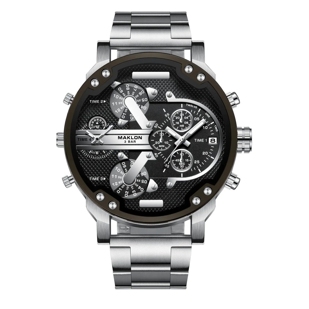 European And American Trendy Big Dial Two-place Personality Watch Men - WAlMYe #