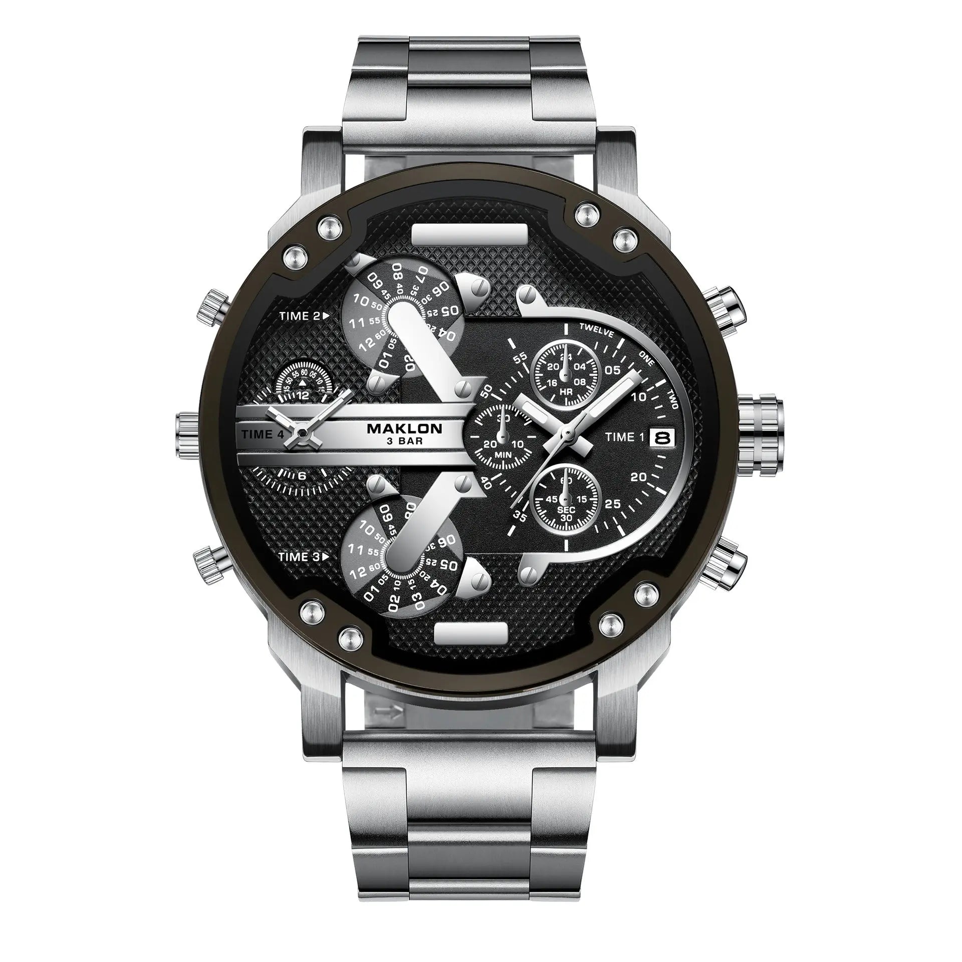 European And American Trendy Big Dial Two-place Personality Watch Men - WAlMYe #