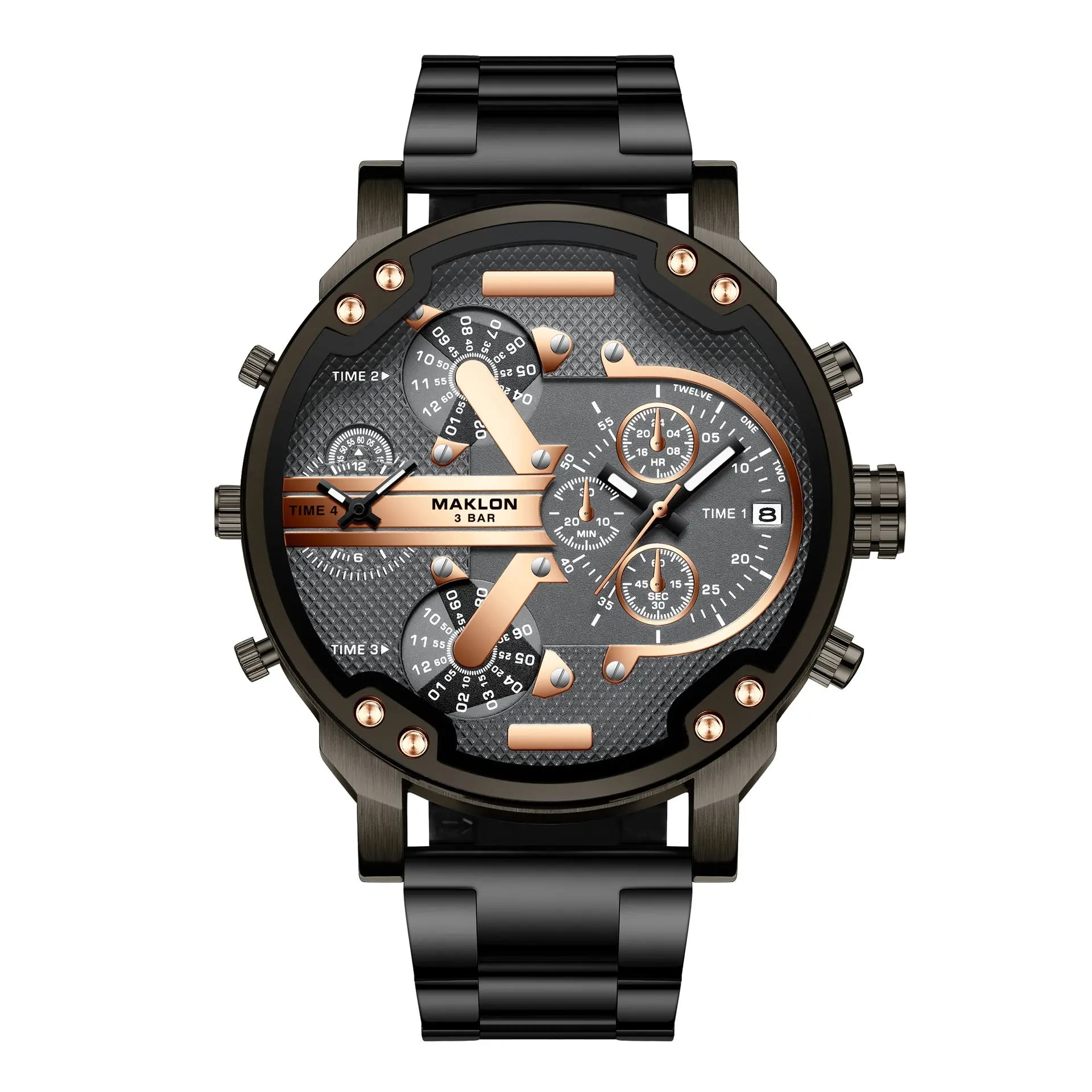 European And American Trendy Big Dial Two-place Personality Watch Men - WAlMYe #