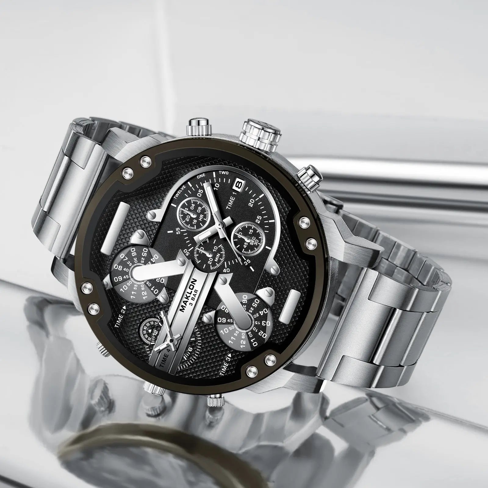 European And American Trendy Big Dial Two-place Personality Watch Men - WAlMYe #