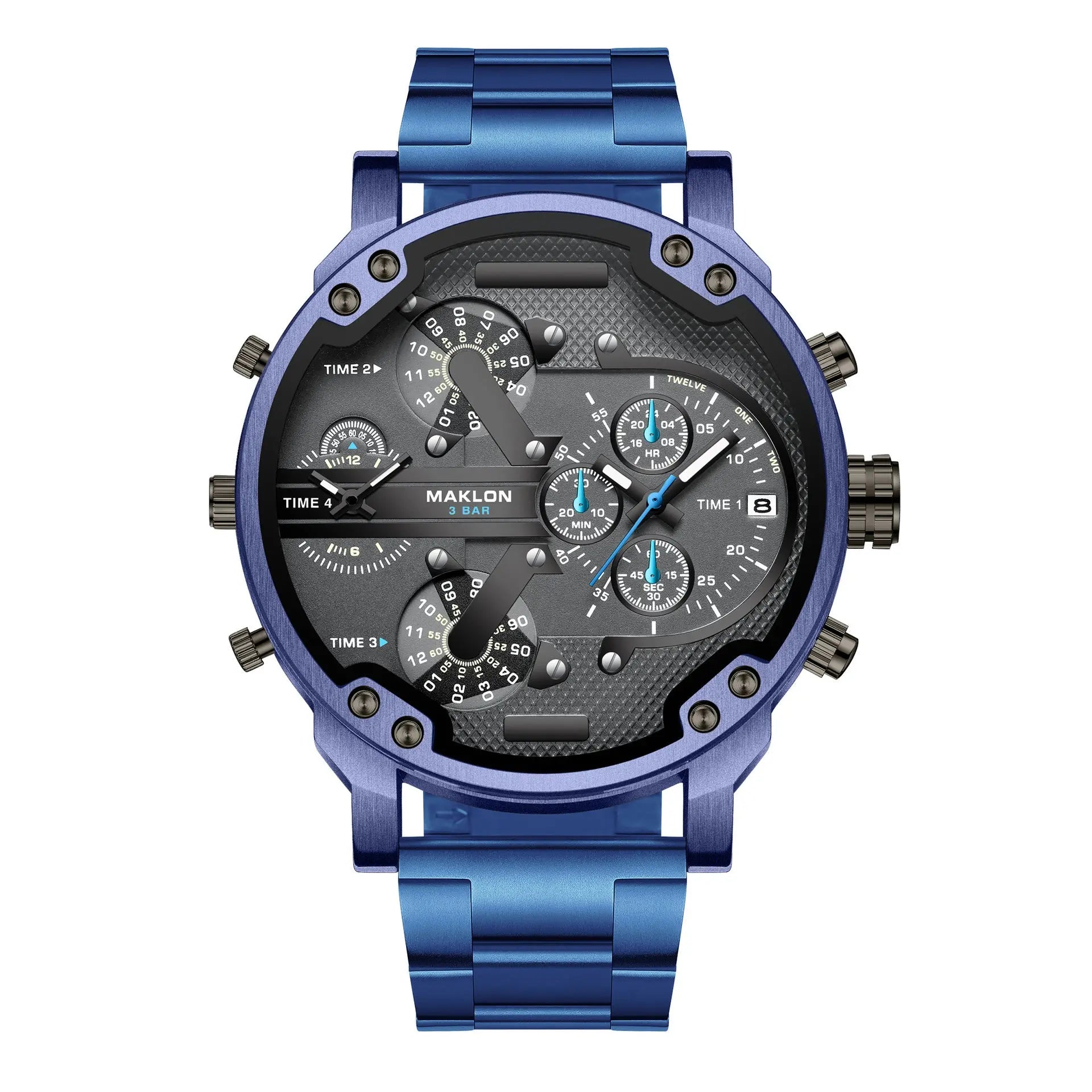 European And American Trendy Big Dial Two-place Personality Watch Men - WAlMYe #