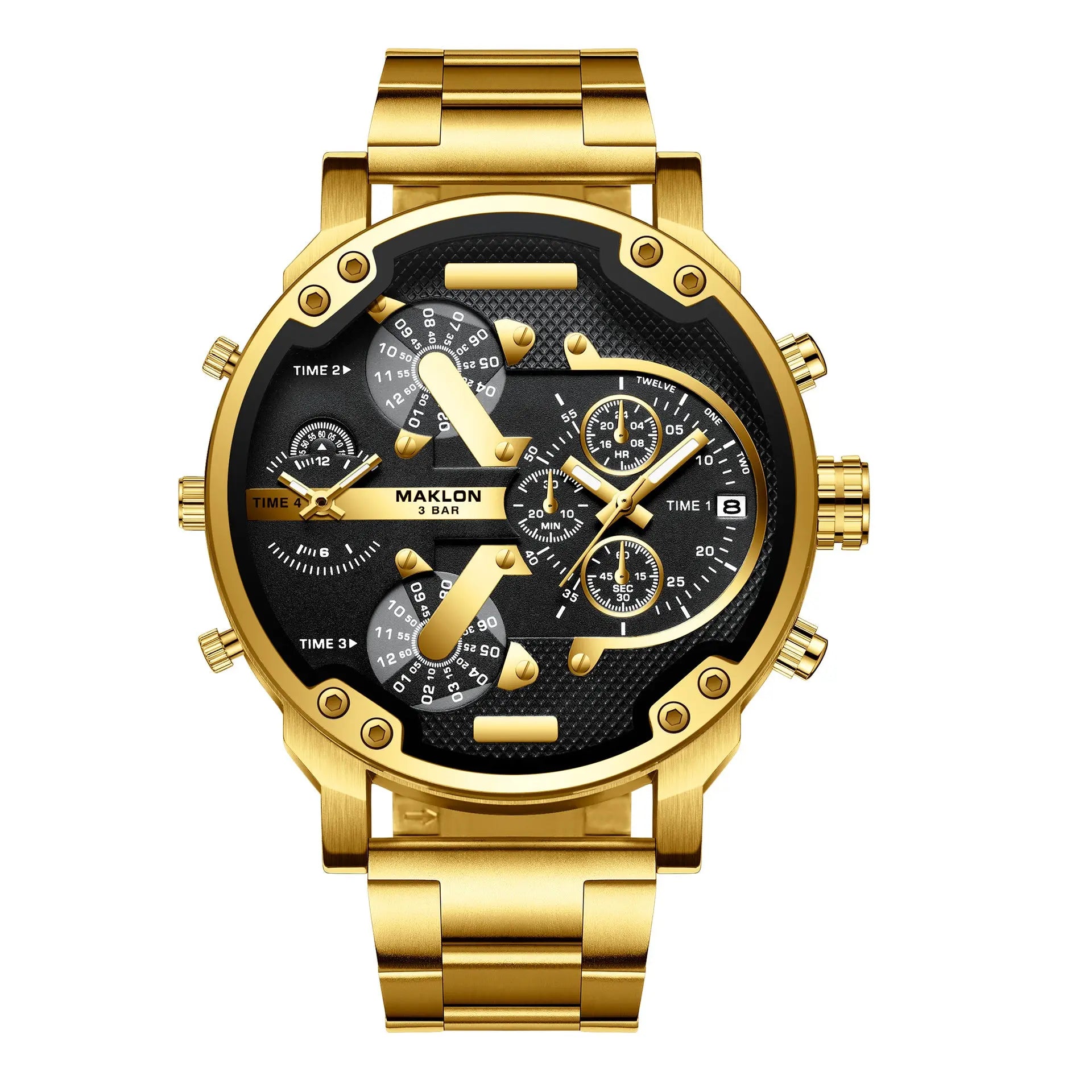 European And American Trendy Big Dial Two-place Personality Watch Men - WAlMYe #
