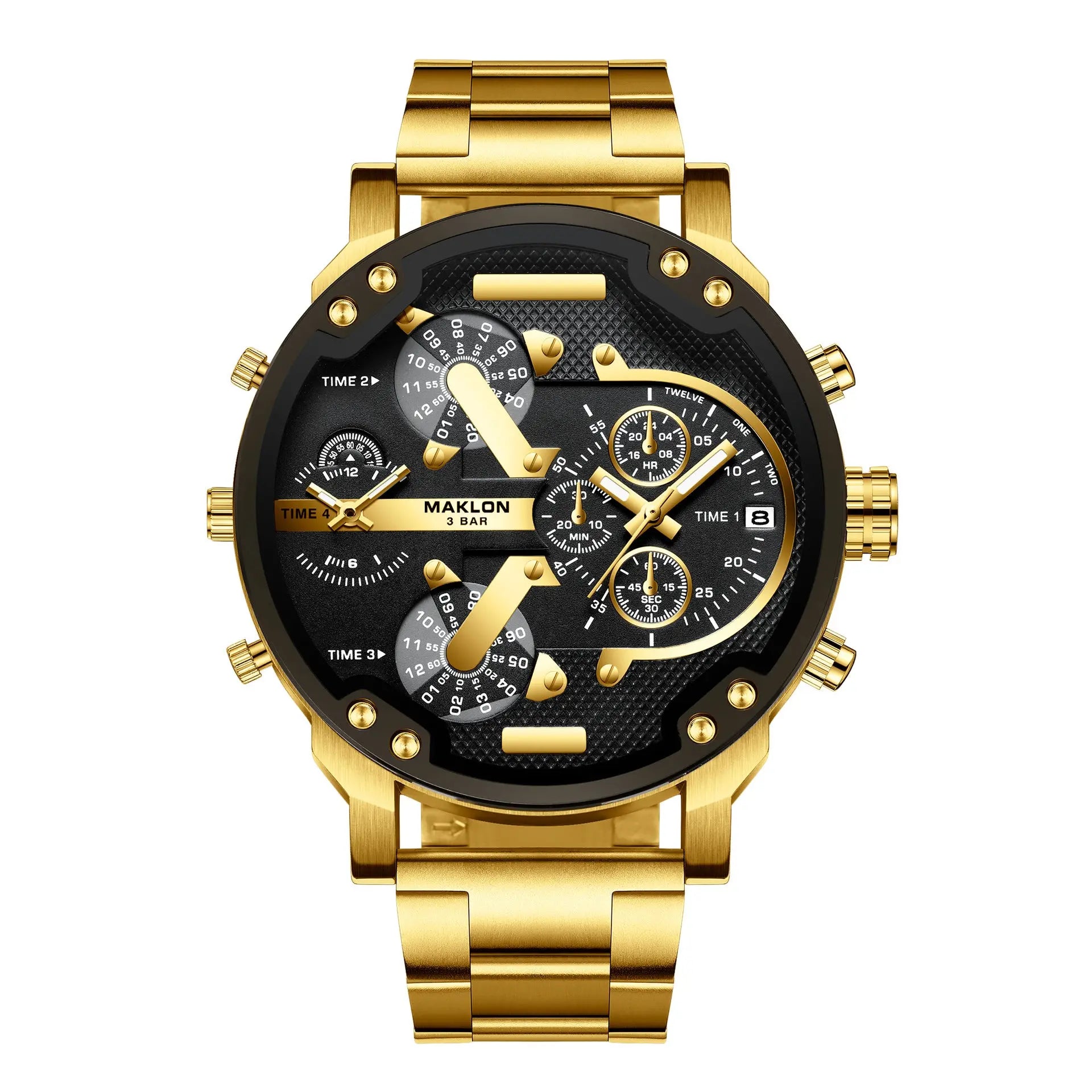 European And American Trendy Big Dial Two-place Personality Watch Men - WAlMYe #