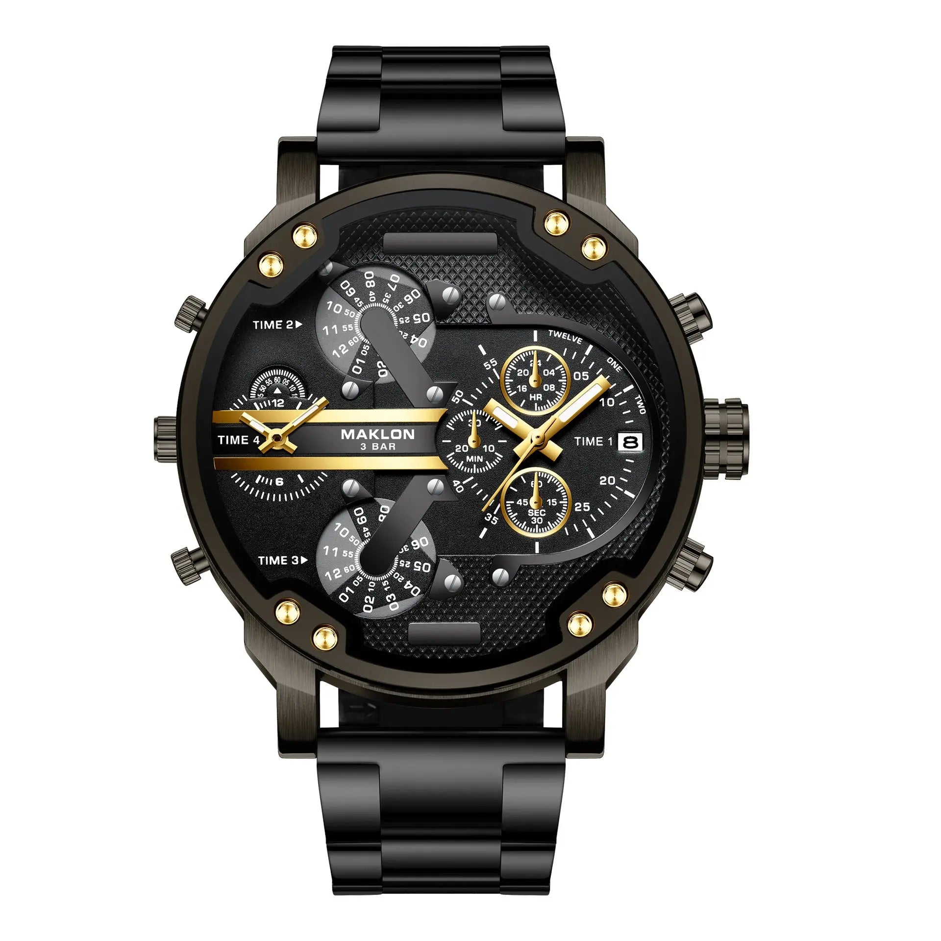 European And American Trendy Big Dial Two-place Personality Watch Men - WAlMYe #