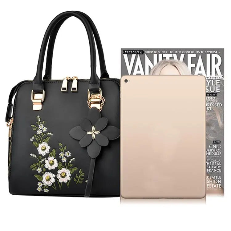 Fashion Flowers Embroidered Handbag Women Shoulder Messenger Bags - WAlMYe #