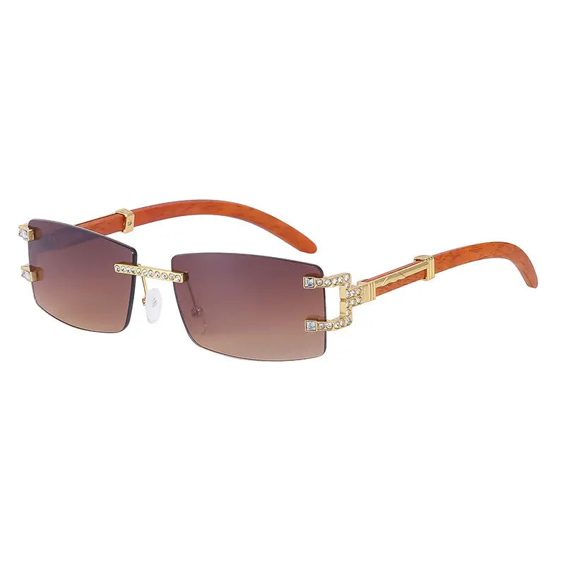 Fashion Frameless Diamond Sunglasses Men's Fashion Square-rimmed Glasses - WAlMYe #