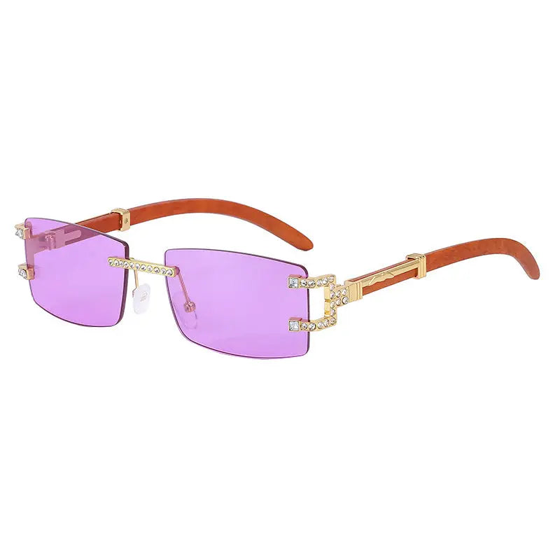 Fashion Frameless Diamond Sunglasses Men's Fashion Square-rimmed Glasses - WAlMYe #