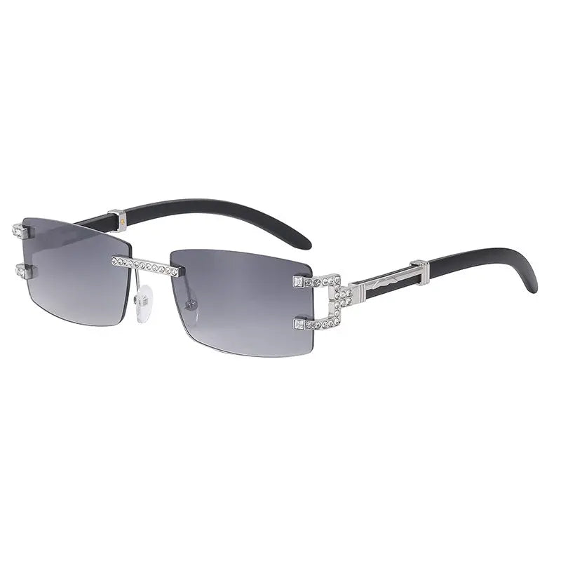 Fashion Frameless Diamond Sunglasses Men's Fashion Square-rimmed Glasses - WAlMYe #