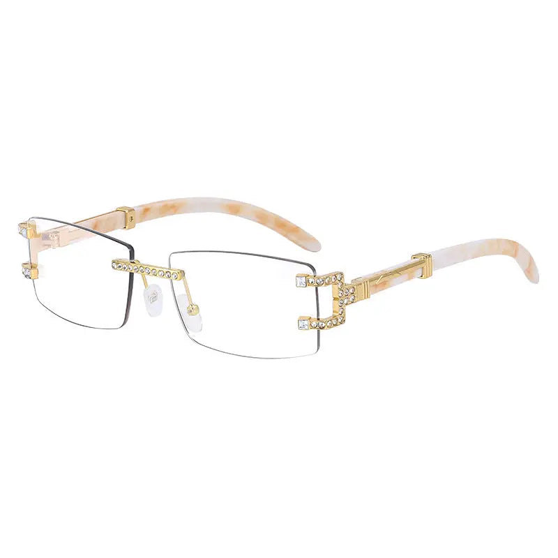Fashion Frameless Diamond Sunglasses Men's Fashion Square-rimmed Glasses - WAlMYe #