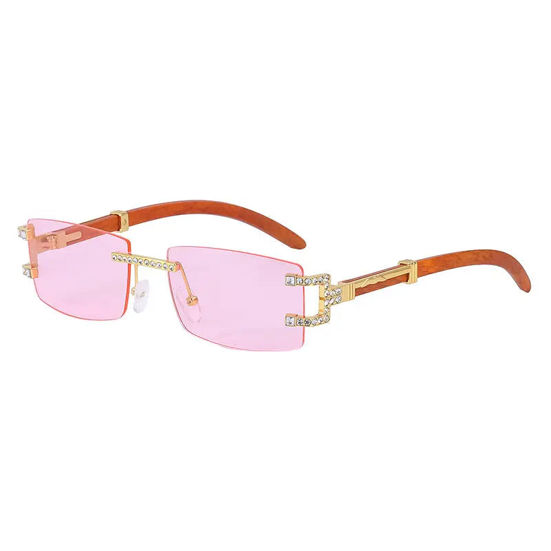 Fashion Frameless Diamond Sunglasses Men's Fashion Square-rimmed Glasses - WAlMYe #