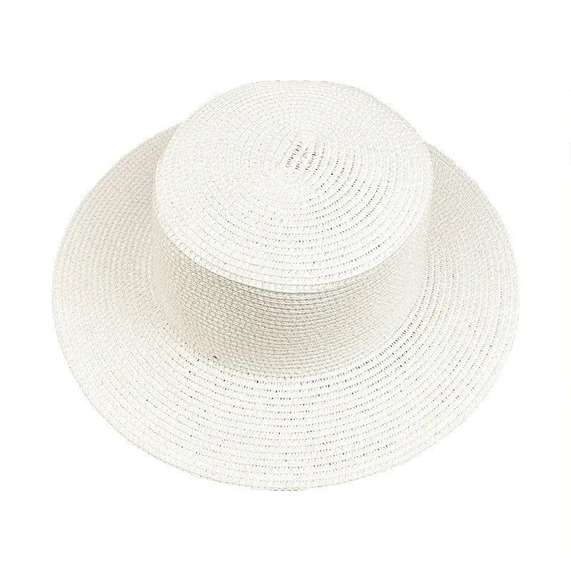 Fashion Ladies Flat Top Shade Straw Hat - WAlMYe #
