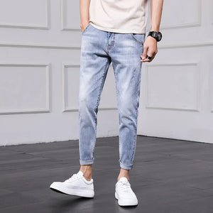 Fashion Men's Jeans Nine Part Simple Casual Men's Trousers - WAlMYe #