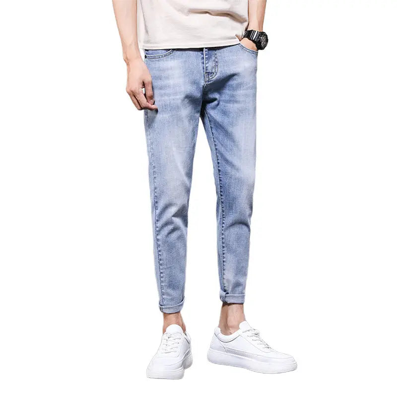 Fashion Men's Jeans Nine Part Simple Casual Men's Trousers - WAlMYe #
