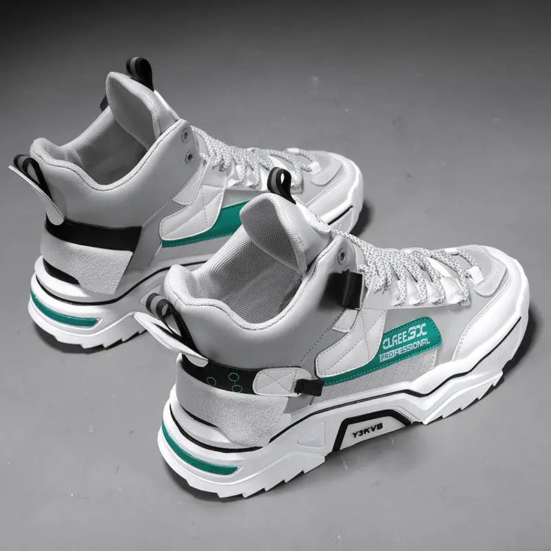 Fashion Men's Sports And Leisure Color Matching High-top Shoes - WAlMYe #