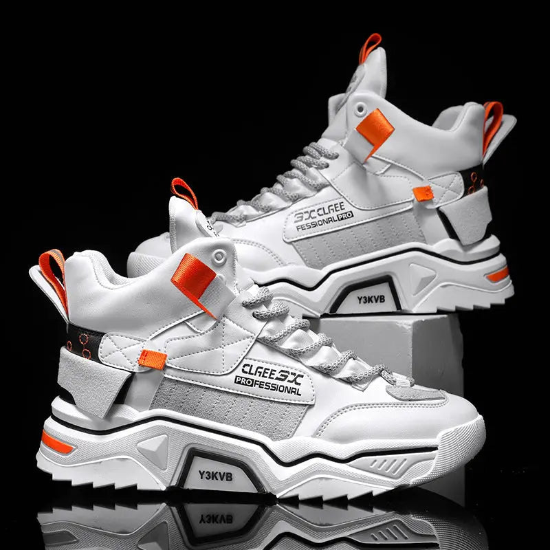 Fashion Men's Sports And Leisure Color Matching High-top Shoes - WAlMYe #