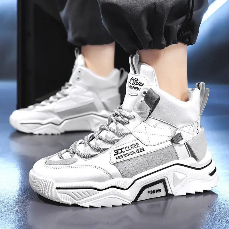 Fashion Men's Sports And Leisure Color Matching High-top Shoes - WAlMYe #