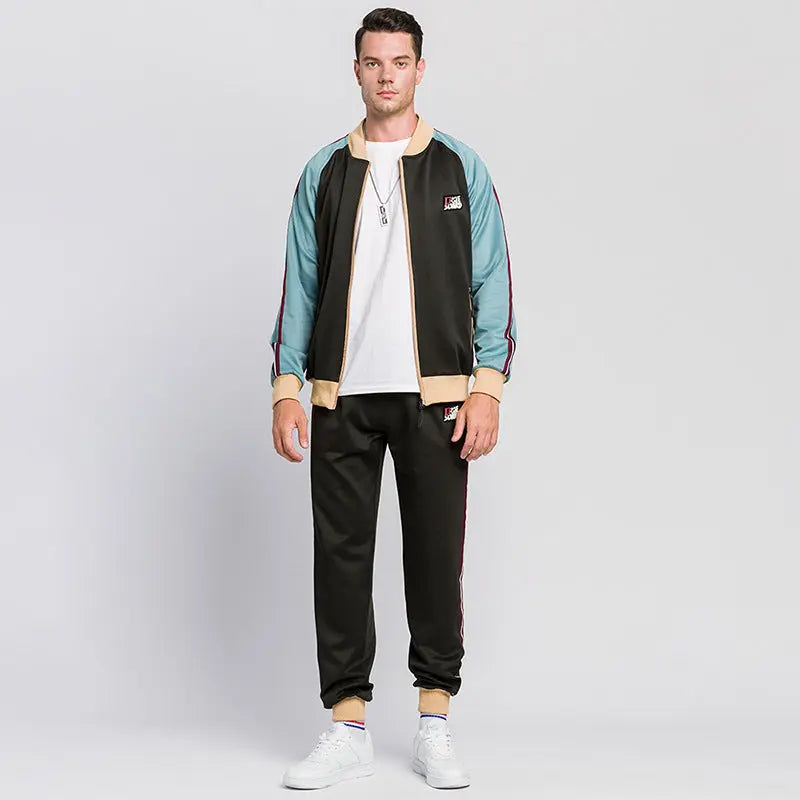 Fashion Retro Color Matching Color Men's Suit - WAlMYe #