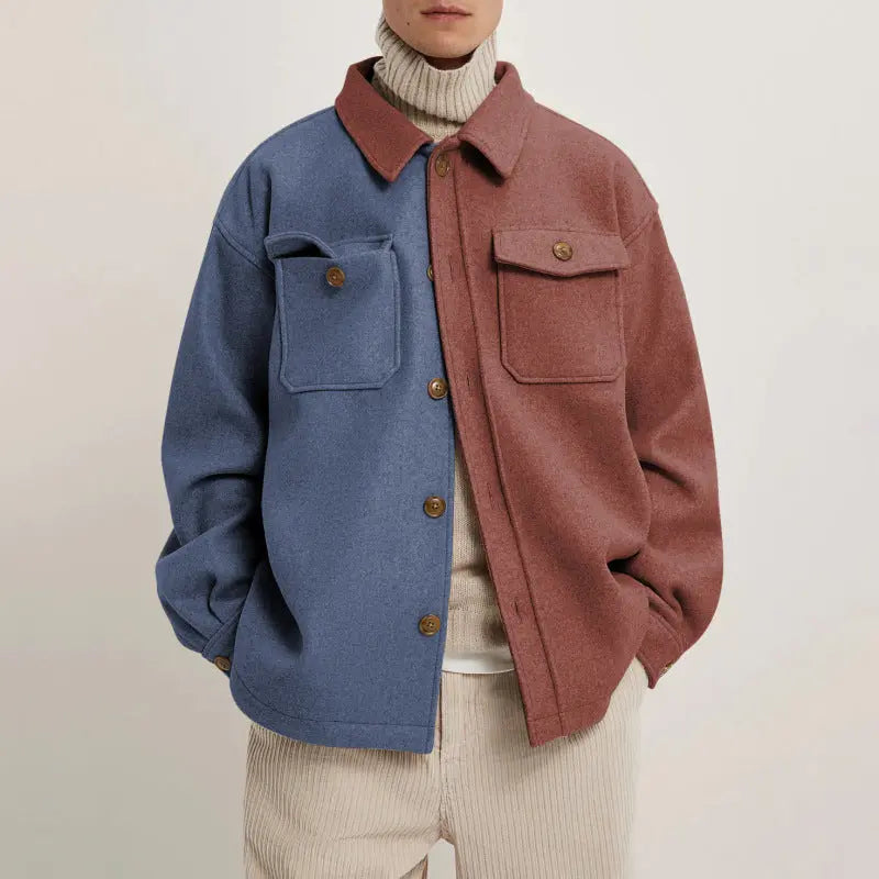 Fashion Trend Lapel Print Jacket Jacket Men - WAlMYe #