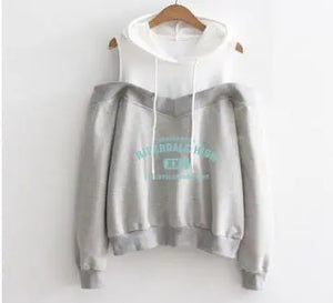 Fashion strapless hooded sweatshirt - WAlMYe #