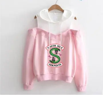 Fashion strapless hooded sweatshirt - WAlMYe #