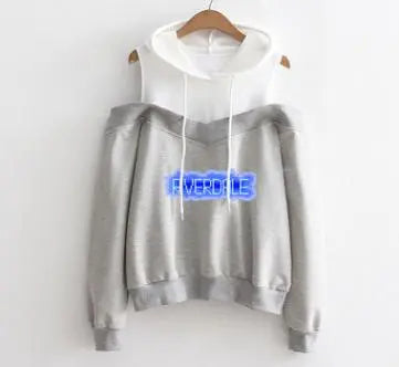 Fashion strapless hooded sweatshirt - WAlMYe #