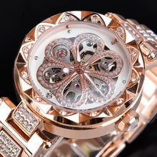 Load image into Gallery viewer, Forsining Mechanical Automatic Ladies Watches Top Brand Luxury Rhinestone Female Wrist Watches Rose Gold Stainless Steel Clock - WAlMYe #
