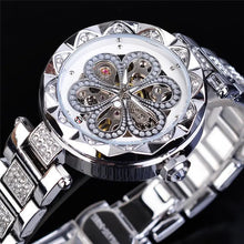 Load image into Gallery viewer, Forsining Mechanical Automatic Ladies Watches Top Brand Luxury Rhinestone Female Wrist Watches Rose Gold Stainless Steel Clock - WAlMYe #
