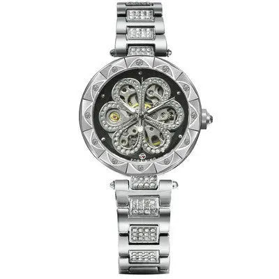 Forsining Mechanical Automatic Ladies Watches Top Brand Luxury Rhinestone Female Wrist Watches Rose Gold Stainless Steel Clock - WAlMYe #
