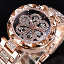 Load image into Gallery viewer, Forsining Mechanical Automatic Ladies Watches Top Brand Luxury Rhinestone Female Wrist Watches Rose Gold Stainless Steel Clock - WAlMYe #
