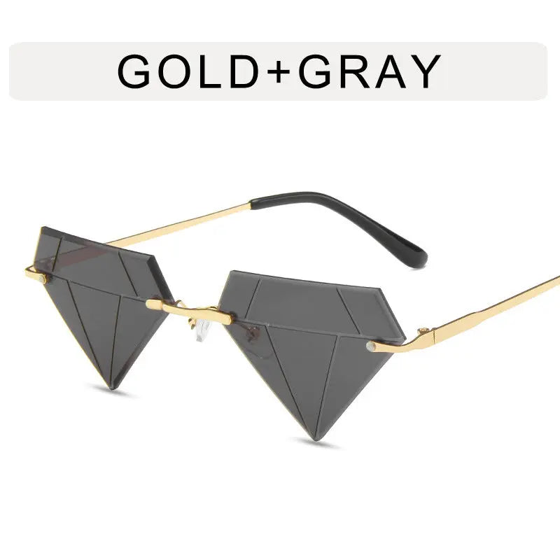 Frameless Personalized Women's Sunglasses Small Frame Live Broadcast Hot Funny Glasses - WAlMYe #