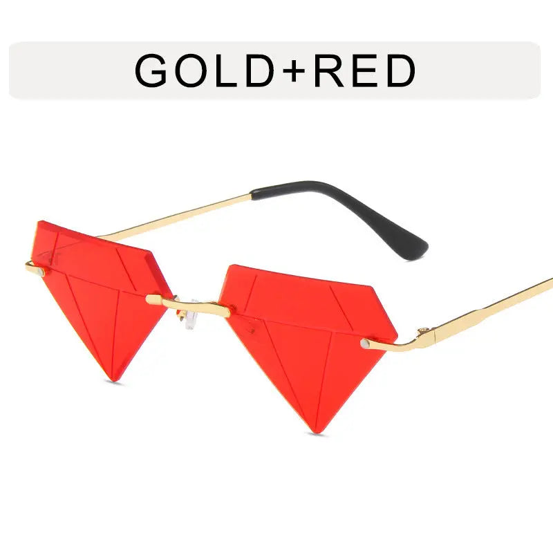 Frameless Personalized Women's Sunglasses Small Frame Live Broadcast Hot Funny Glasses - WAlMYe #