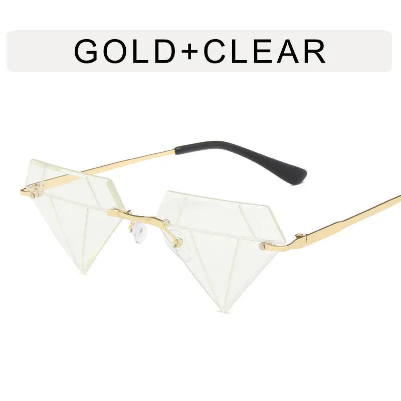 Frameless Personalized Women's Sunglasses Small Frame Live Broadcast Hot Funny Glasses - WAlMYe #