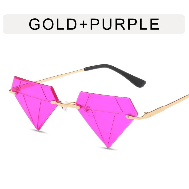 Frameless Personalized Women's Sunglasses Small Frame Live Broadcast Hot Funny Glasses - WAlMYe #