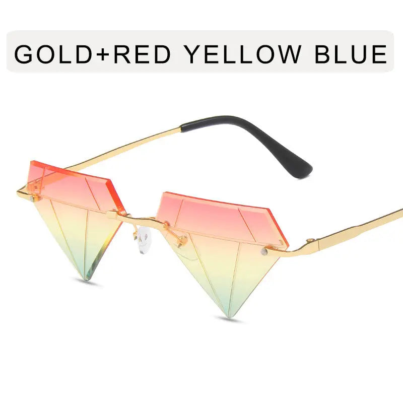 Frameless Personalized Women's Sunglasses Small Frame Live Broadcast Hot Funny Glasses - WAlMYe #