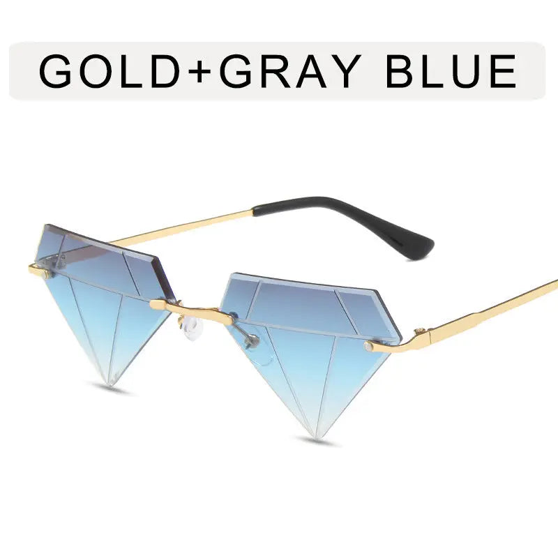 Frameless Personalized Women's Sunglasses Small Frame Live Broadcast Hot Funny Glasses - WAlMYe #