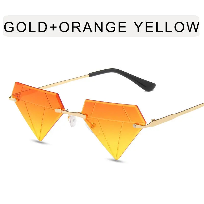 Frameless Personalized Women's Sunglasses Small Frame Live Broadcast Hot Funny Glasses - WAlMYe #