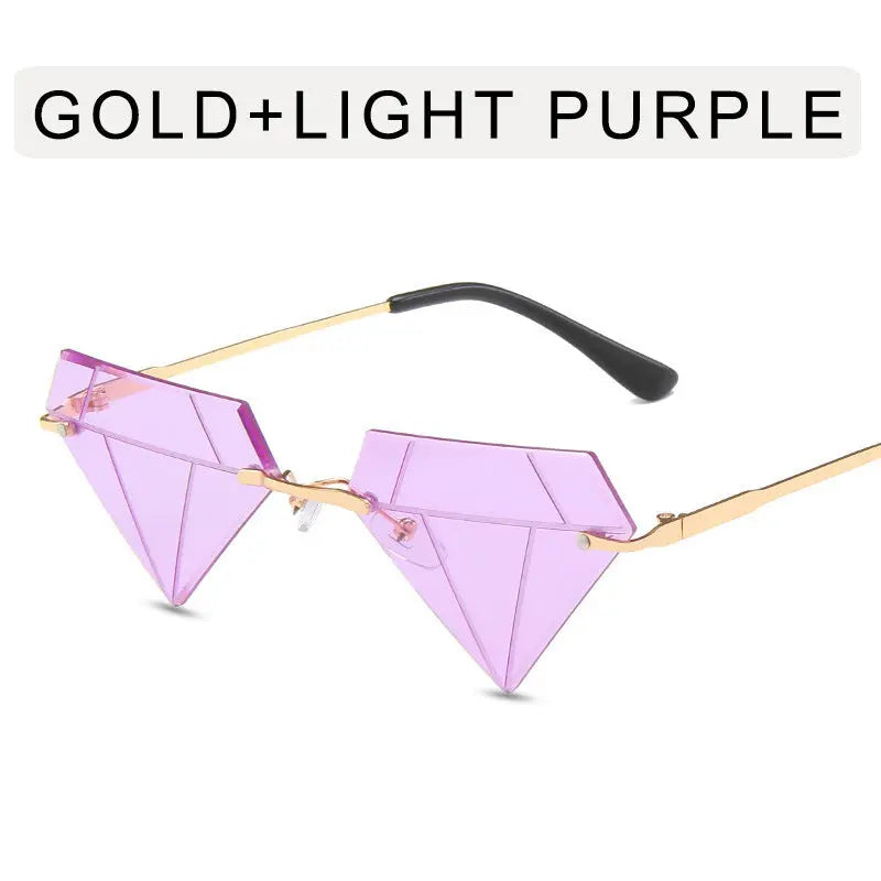 Frameless Personalized Women's Sunglasses Small Frame Live Broadcast Hot Funny Glasses - WAlMYe #