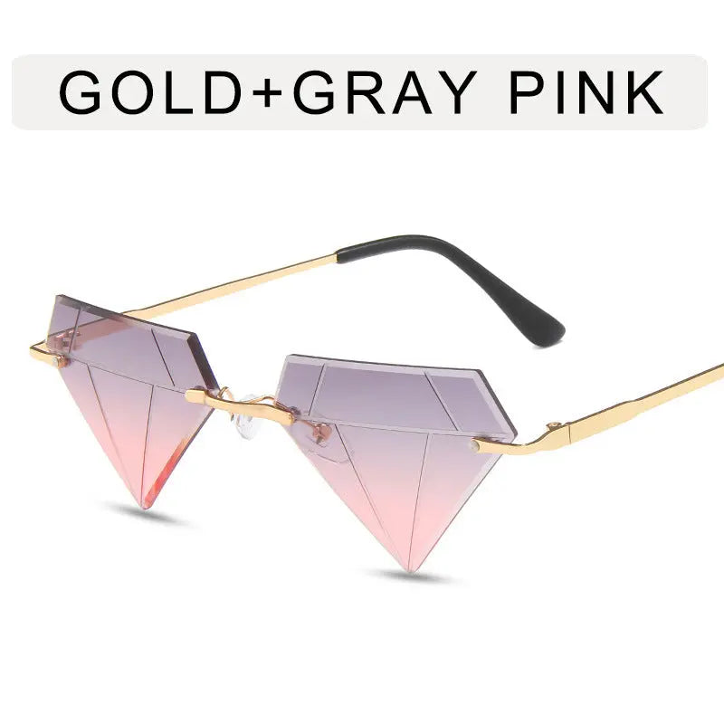 Frameless Personalized Women's Sunglasses Small Frame Live Broadcast Hot Funny Glasses - WAlMYe #